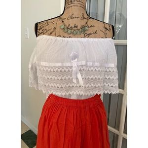 Mexican Peasant Style Ruffle Top